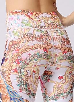 Special Butterfly Peacock Natural Print Women Sports Leggings