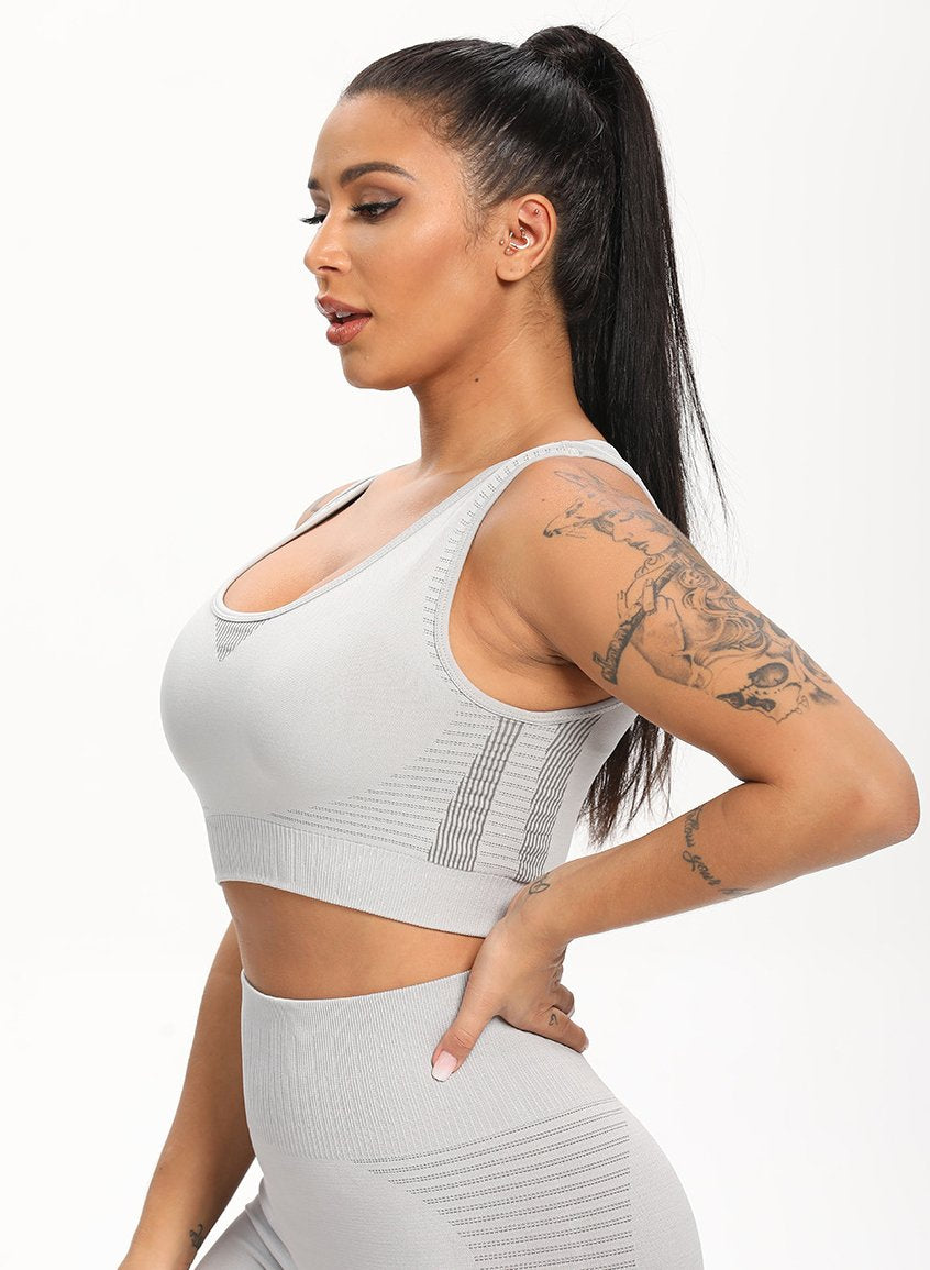 Solid Push-up Women Running Sports Bra