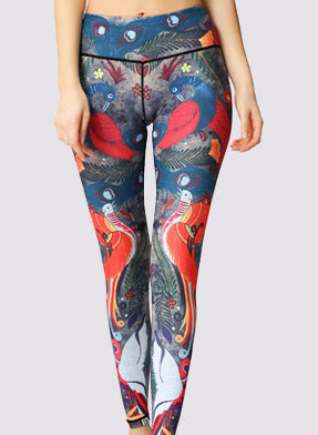 Special Butterfly Peacock Natural Print Women Sports Leggings