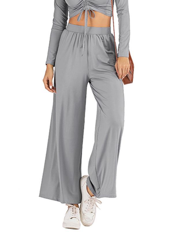 Women Solid Wideleg Casual Yoga Pant