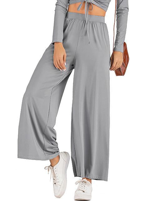 Women Solid Wideleg Casual Yoga Pant