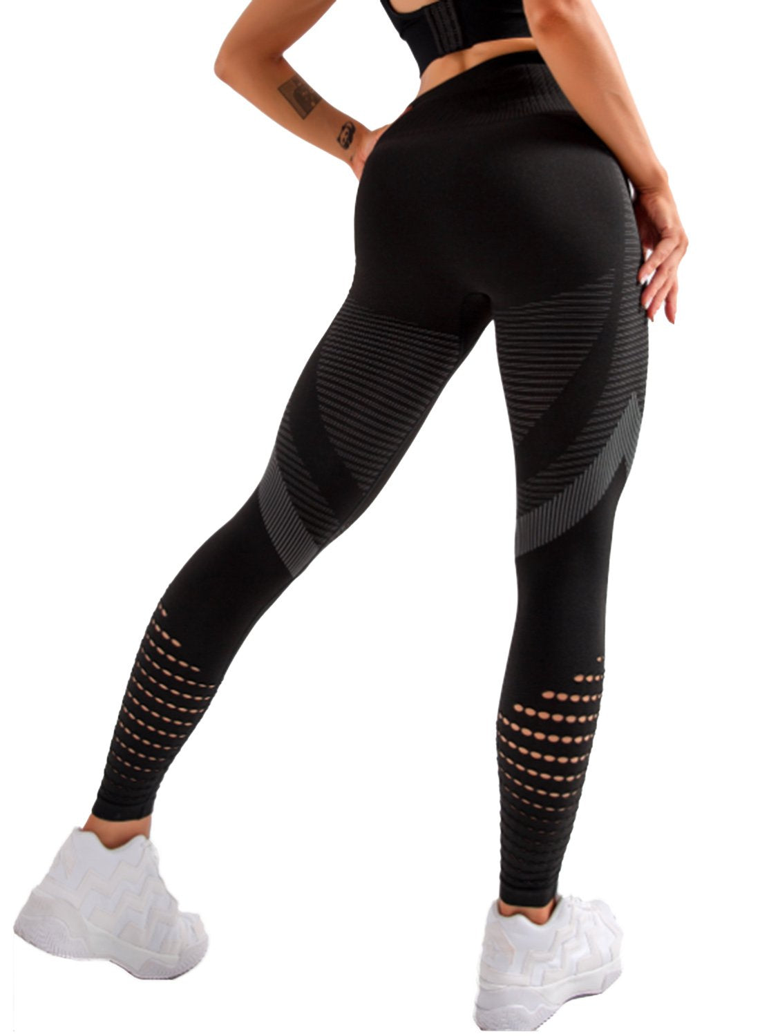 Women's Hollow Out Breathable Seamless Yoga Pants-JustFittoo