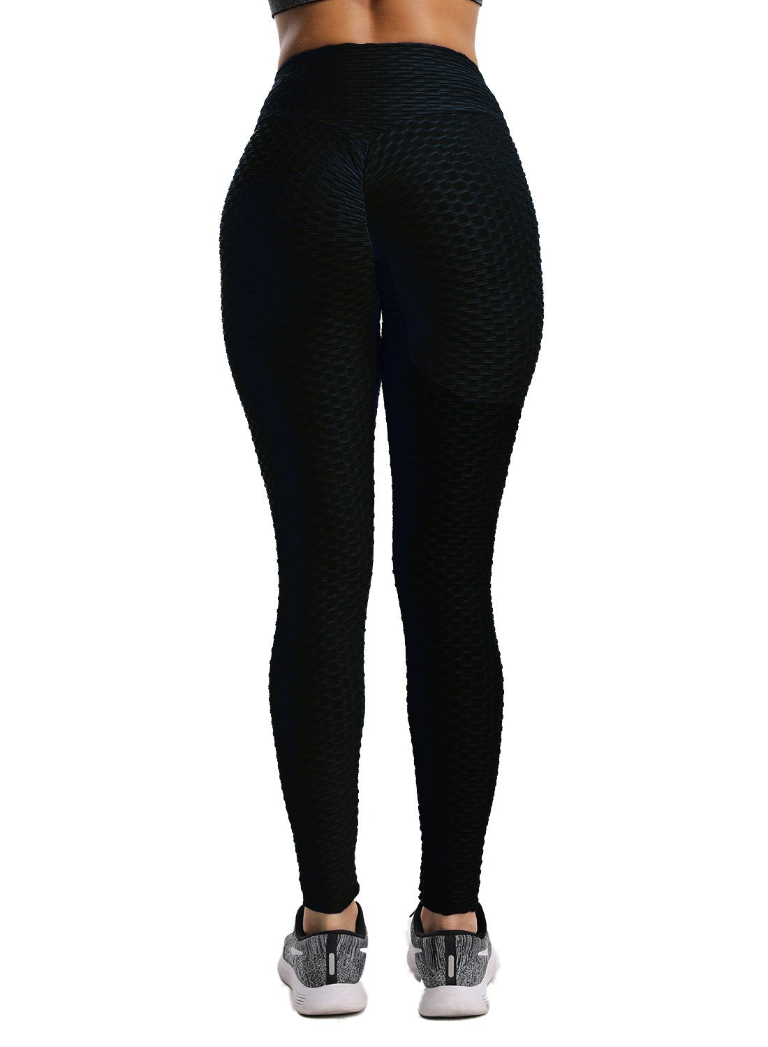 JustFitto Women's Textured Tummy Control Ruched Leggings