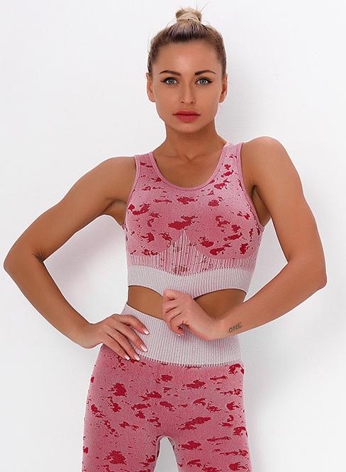 Seamless Camouflage Women Gym Workout Bra
