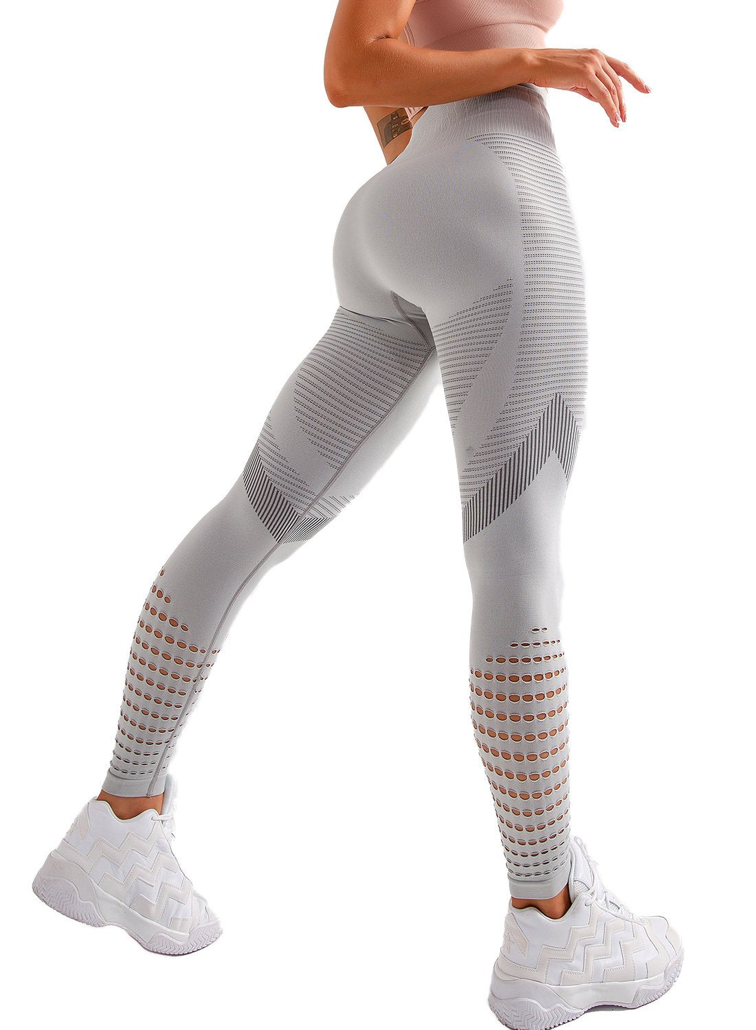 Women's Hollow Out Breathable Seamless Yoga Pants-JustFittoo