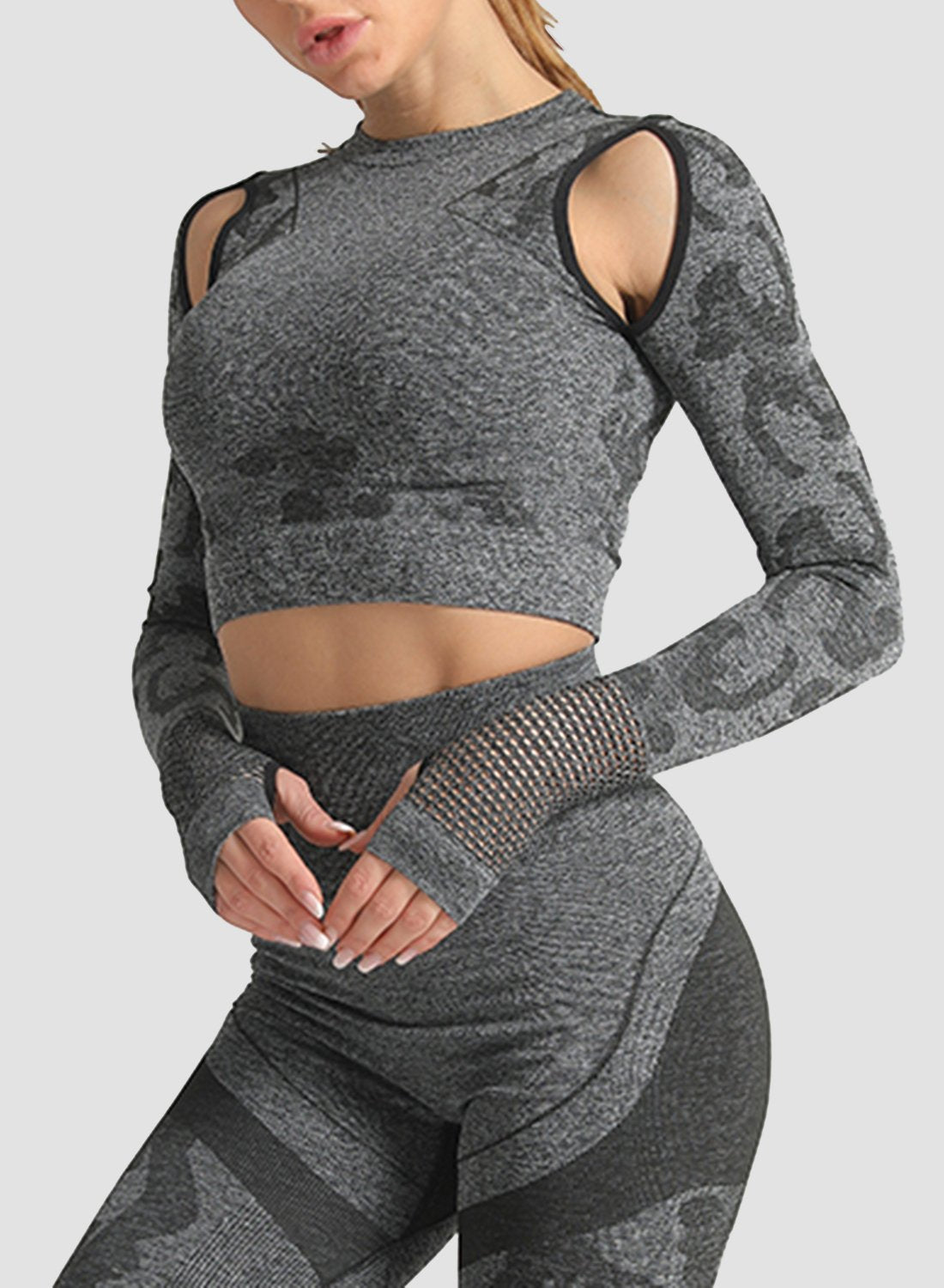 Breathable Camo Bare Shoulder Top