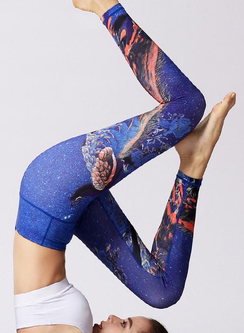 Special Butterfly Peacock Natural Print Women Sports Leggings