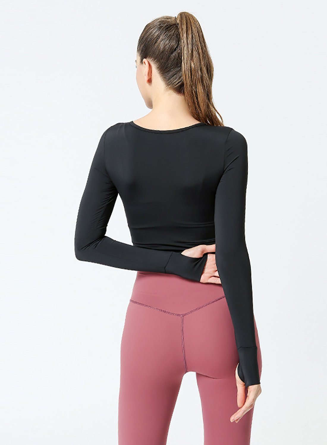 Long Sleeve T-shirts Solid Yoga Shirts