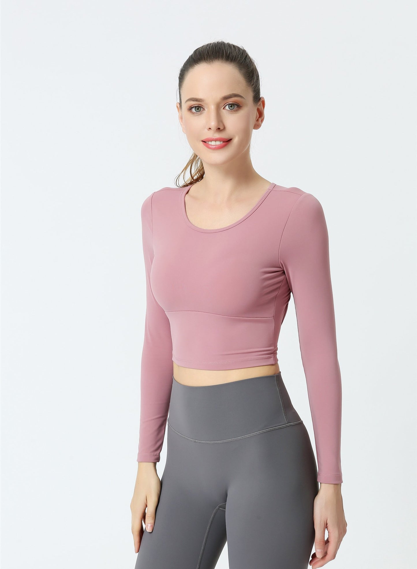 Long Sleeve Pilates Crop Yoga Sport Shirts