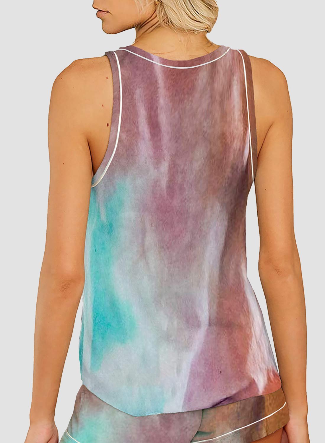 Tie-dyed V-neck Vest and Shorts