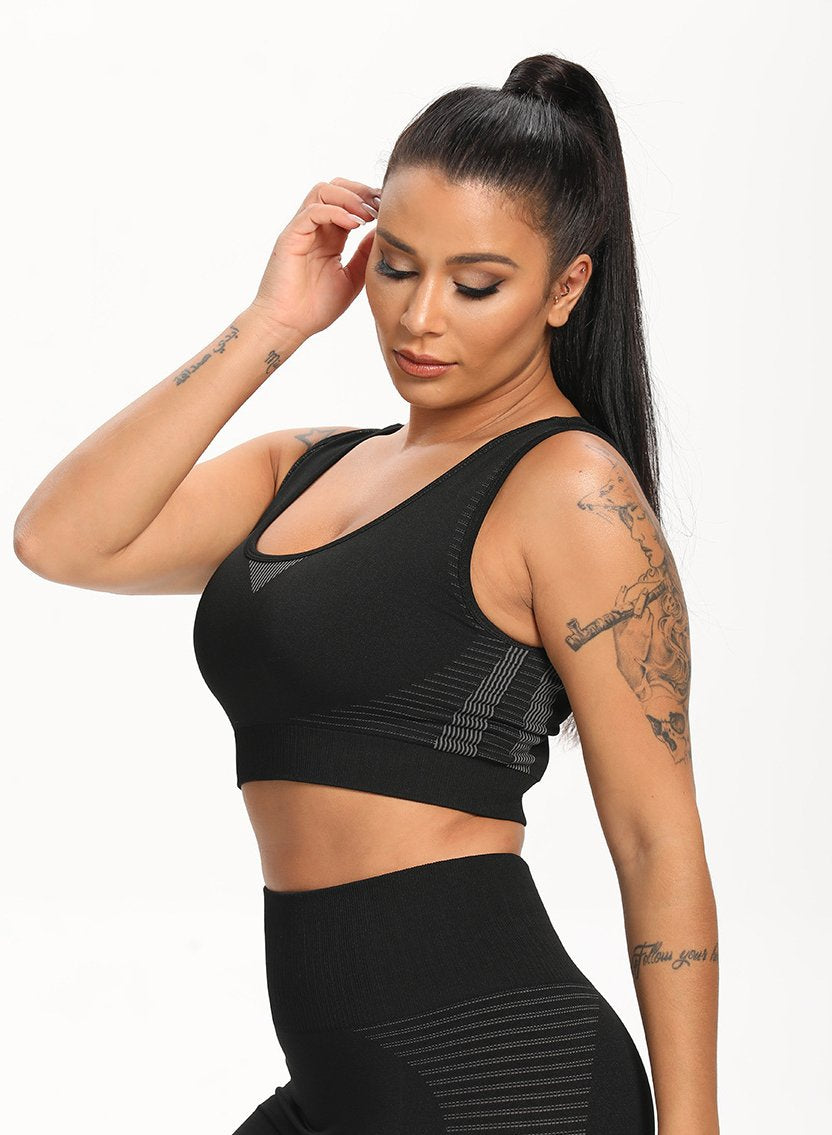 Solid Push-up Women Running Sports Bra