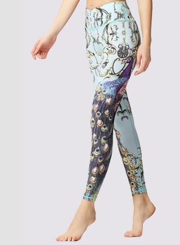 Special Butterfly Peacock Natural Print Women Sports Leggings