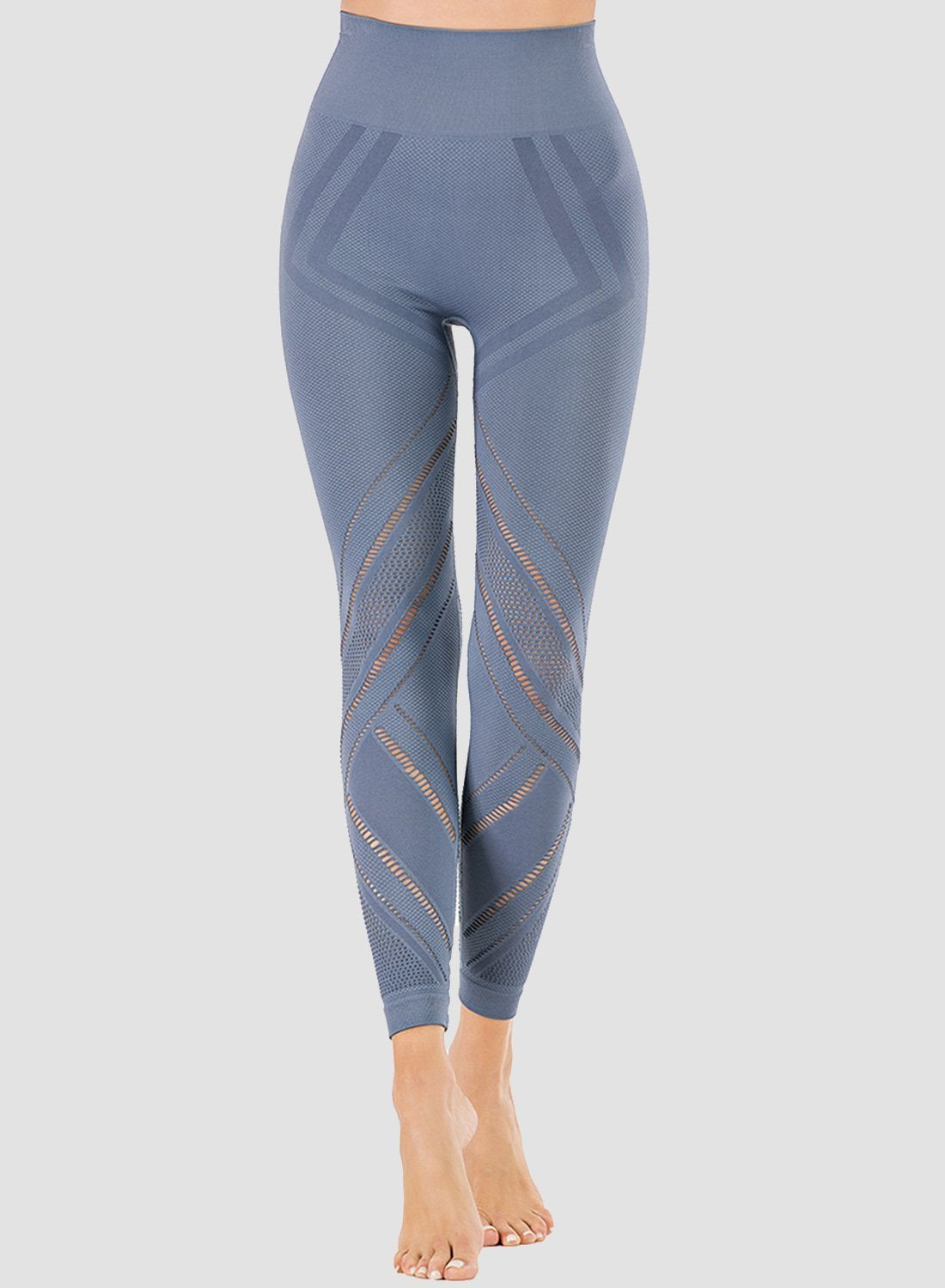 Irregular Hollow Out High Rise Yoga Pants-JustFittoo