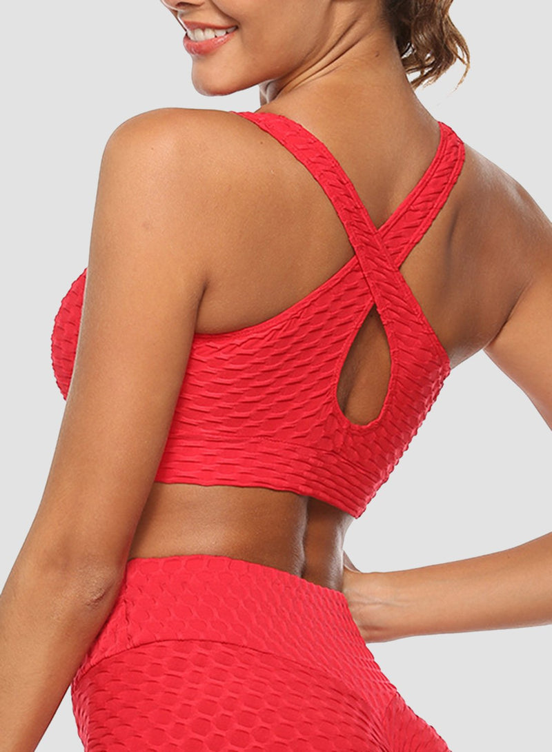 Criss-cross Straps Breathable Textured Top