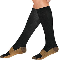 FITTOO Compression Socks Medical Foot Care Sleeve for Men & Women - Copper Ankle and Arch Support, Graduated Sport Stockings, Circulation and Recovery