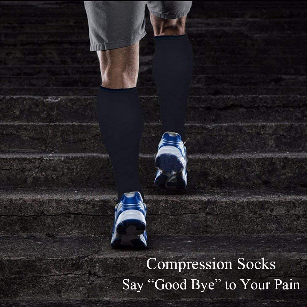 FITTOO Compression Socks Medical Foot Care Sleeve for Men & Women - Copper Ankle and Arch Support, Graduated Sport Stockings, Circulation and Recovery