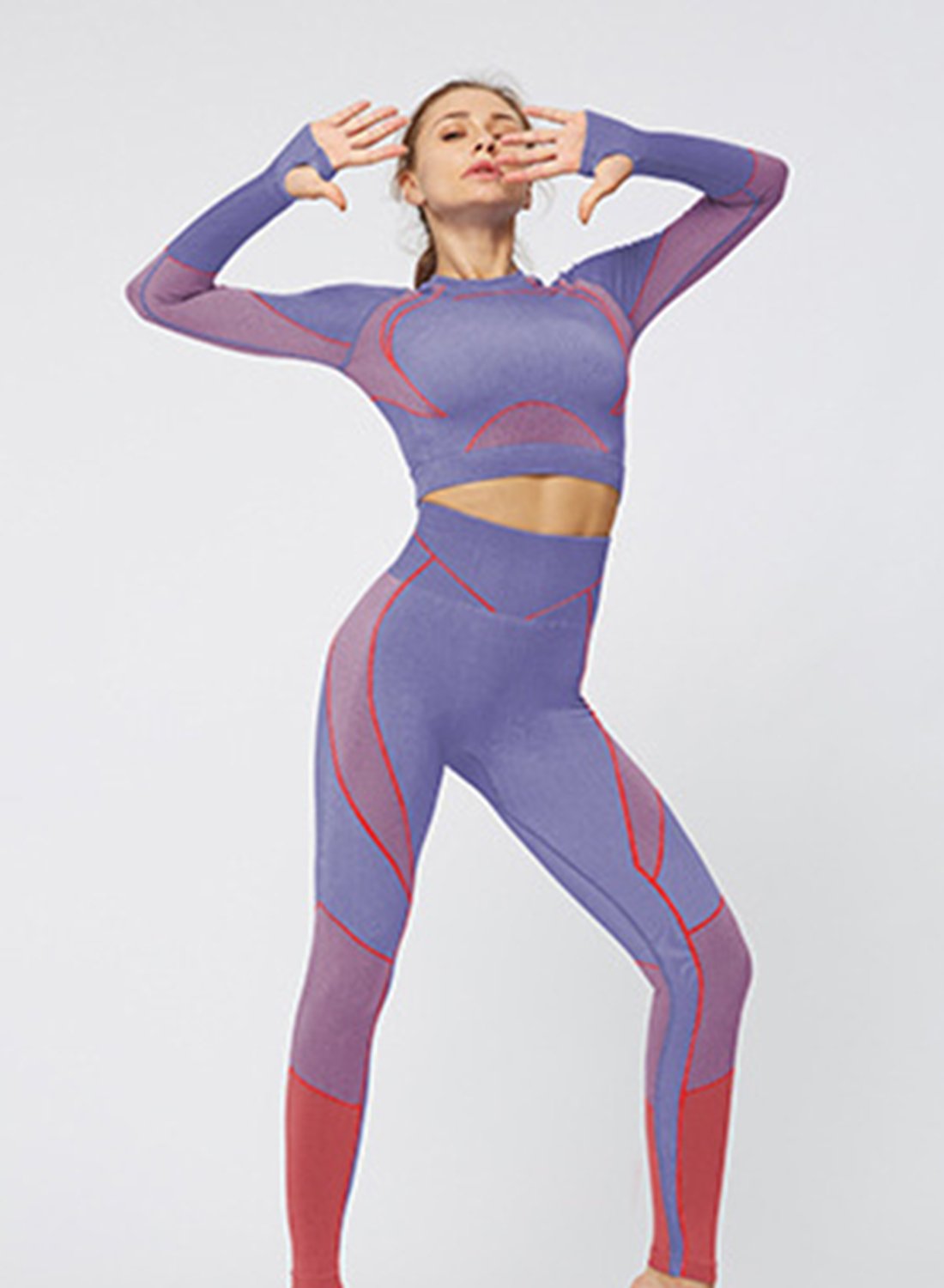 Body Shaping Seamless Long Sleeve Sport Top and Legging-JustFittoo