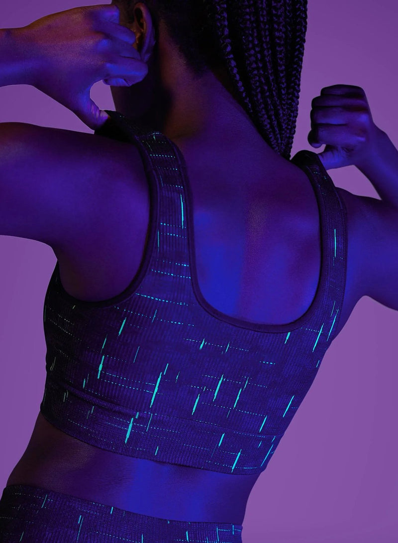 Luminous Night Glow Women Two Piece Sports Bra and Legging