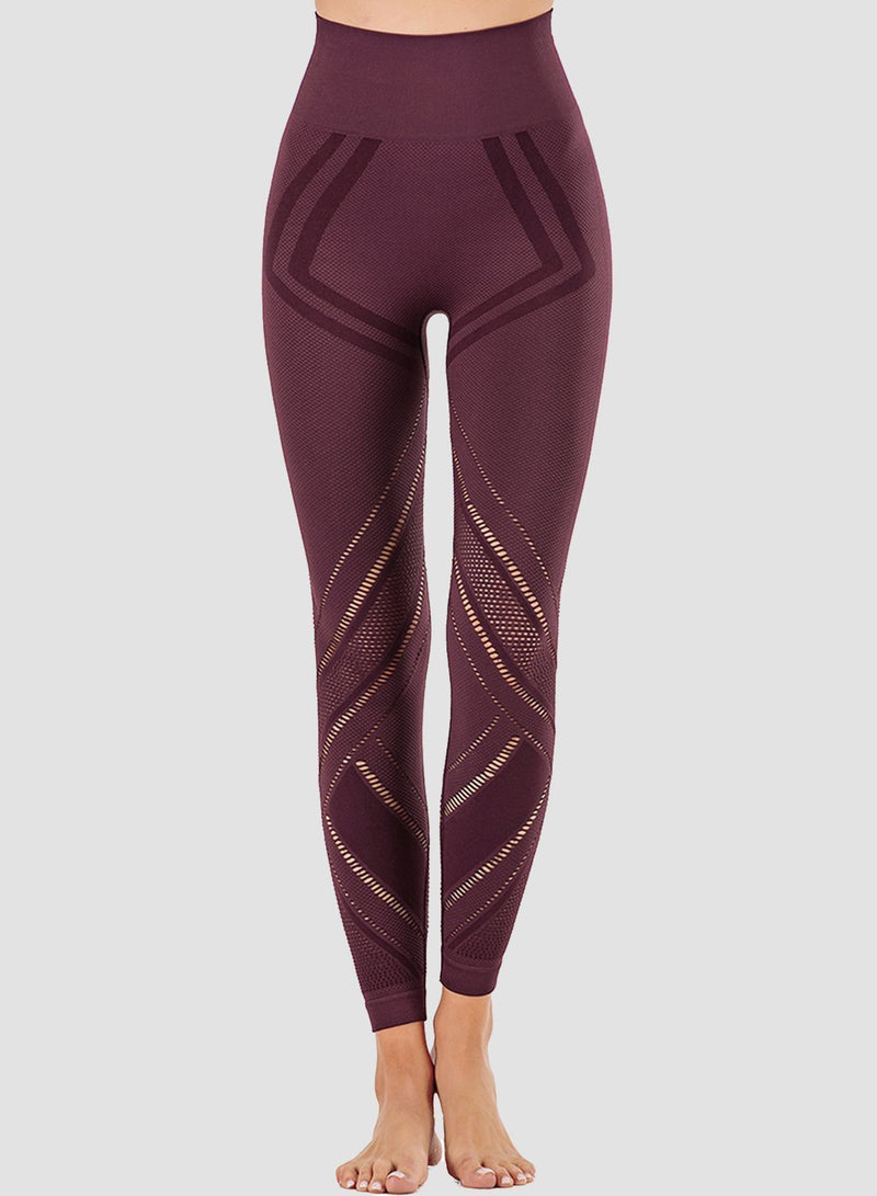 Irregular Hollow Out High Rise Yoga Pants-JustFittoo