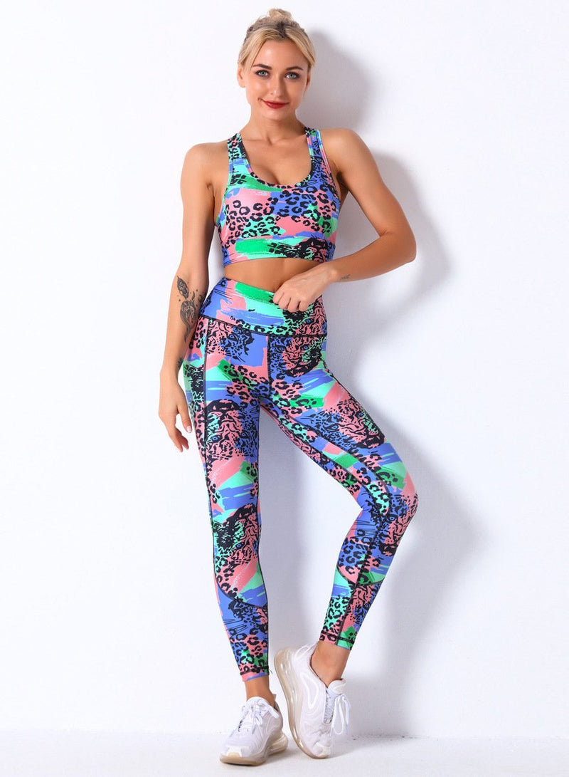 Breathable Print Women 2PCS Sport Bra and Legging-JustFittoo
