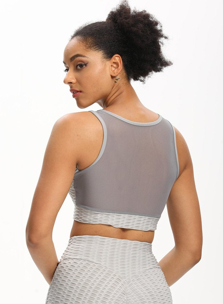Sexy Mesh Split Jonit Women Fitness Sports Bra