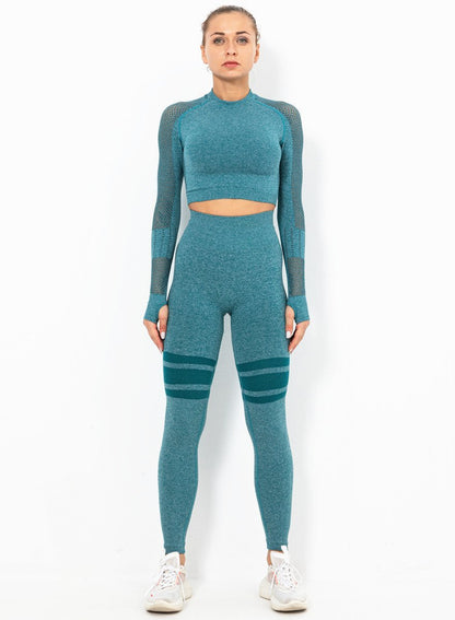 Women Long Sleeve Fitness Top and Legging-JustFittoo