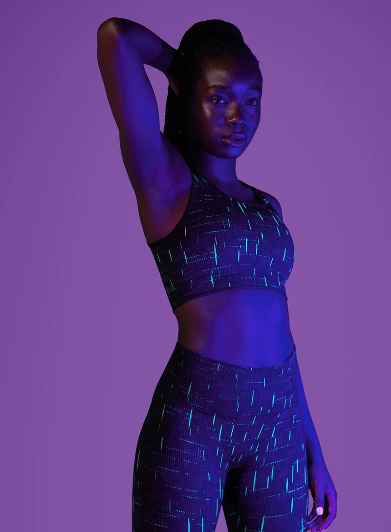 Luminous Night Glow Women Two Piece Sports Bra and Legging