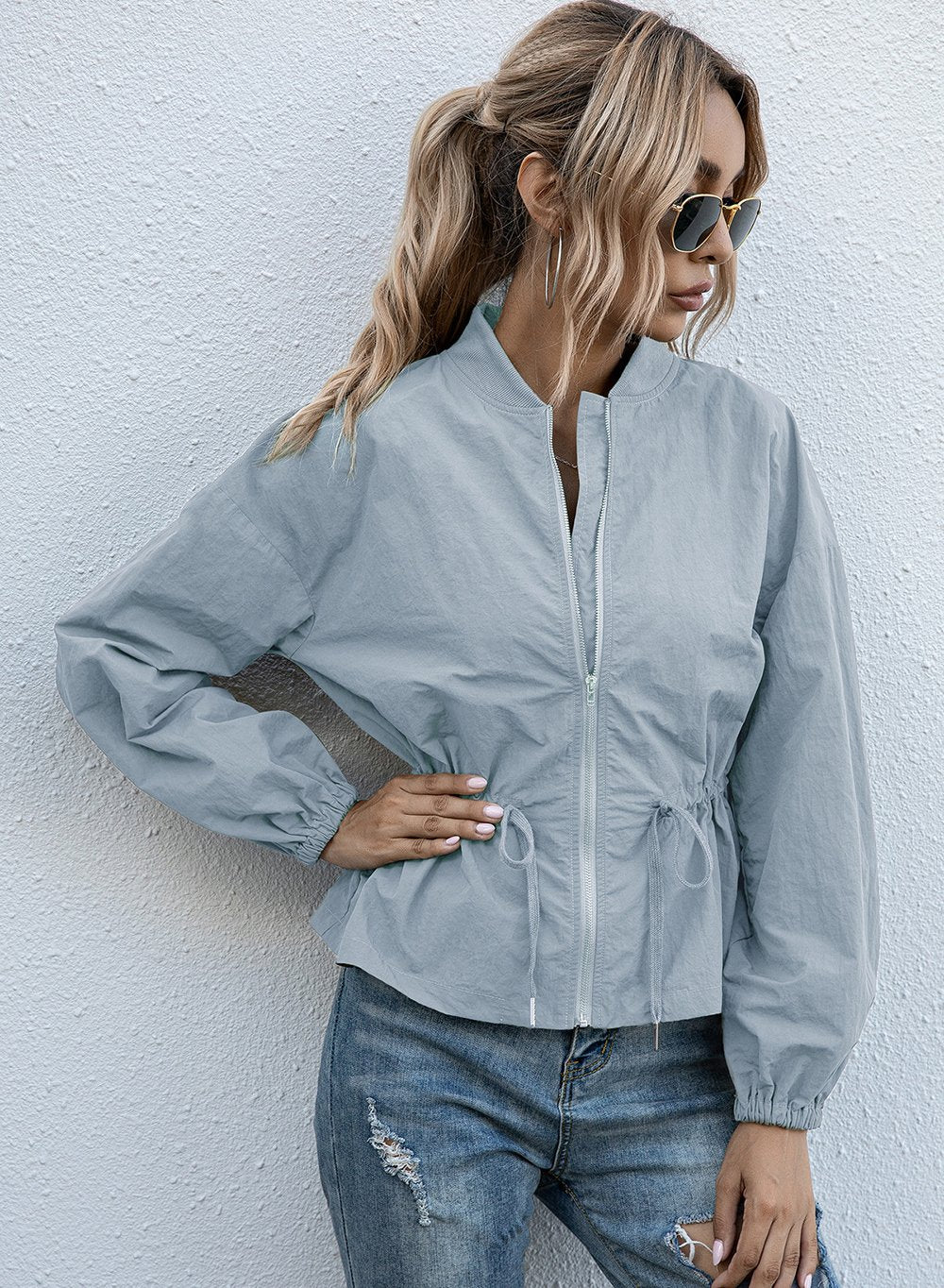 Women Body Shape Waist Tight Casual Coat