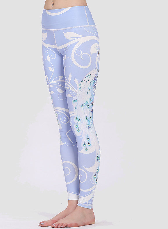 Special Butterfly Peacock Natural Print Women Sports Leggings