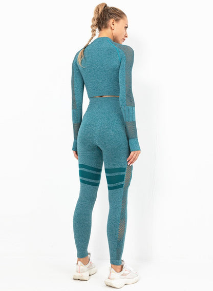 Women Long Sleeve Fitness Top and Legging-JustFittoo