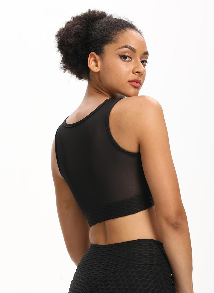 Sexy Mesh Split Jonit Women Fitness Sports Bra