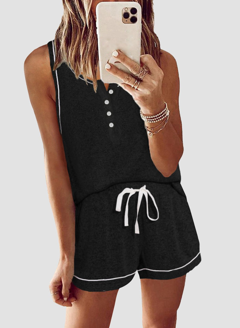 V-neck Comfy Breathable Vest and Shorts