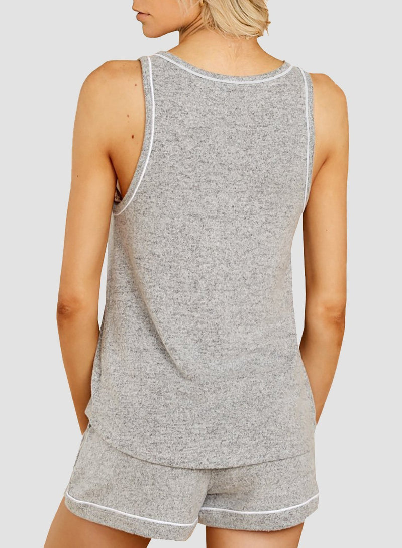 V-neck Comfy Breathable Vest and Shorts