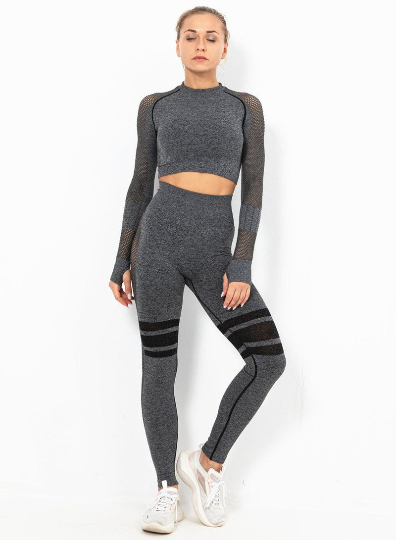 Women Long Sleeve Fitness Top and Legging-JustFittoo