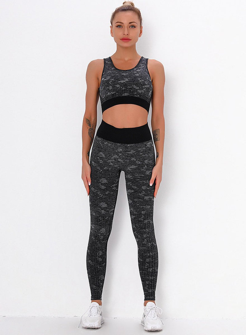 Seamless Sports Bra and Legging Three Pieces Set-JustFittoo