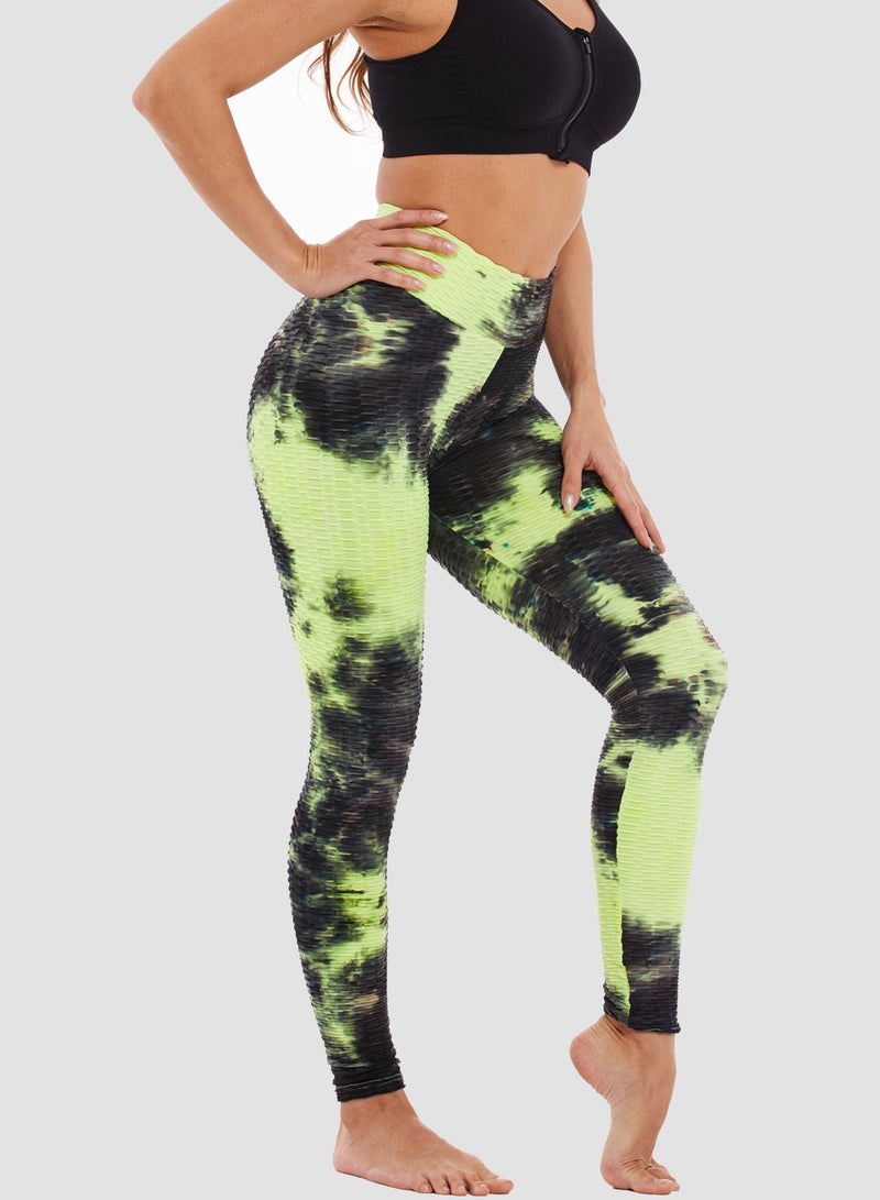 Women's Tie-dyed Textured Leggings-JustFittoo