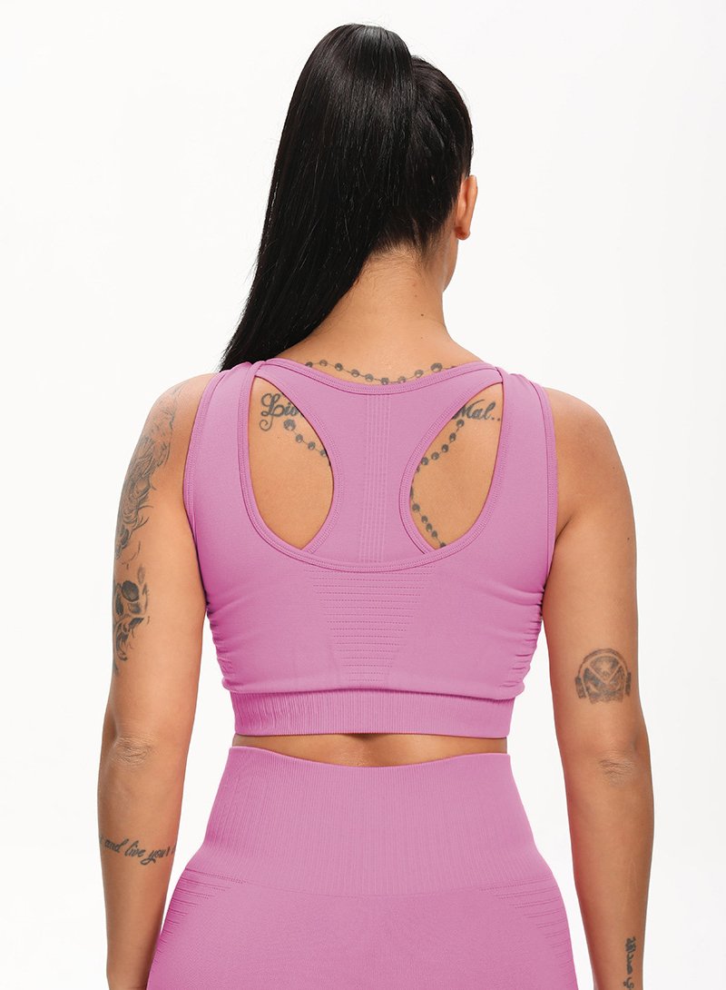 Solid Push-up Women Running Sports Bra