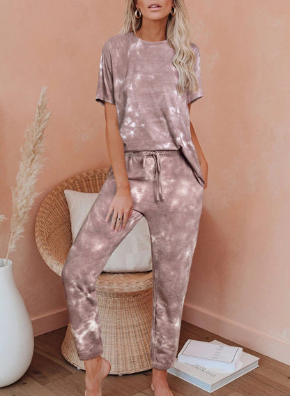 Tie-dyed Light Elasticated Waistband T-shirt and Pants