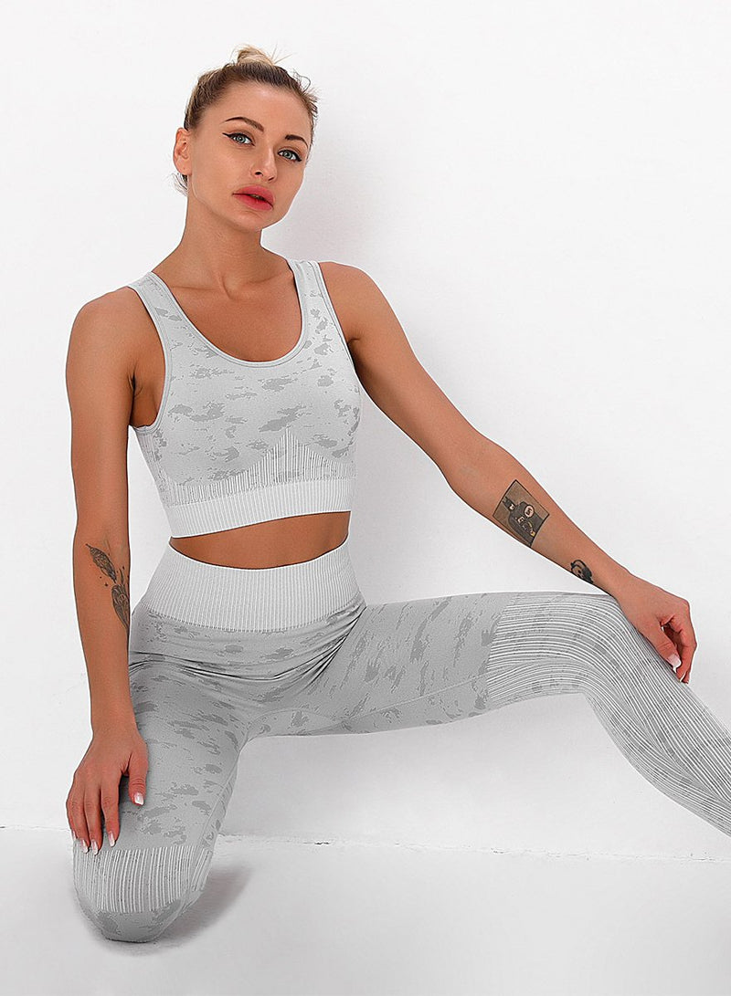 Seamless Sports Bra and Legging Three Pieces Set-JustFittoo