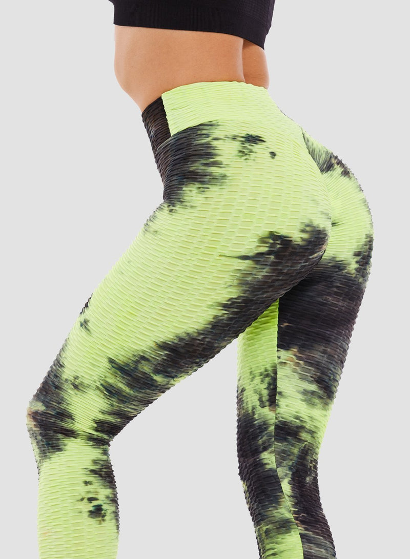 SEASUM Tie-dyed Textured Yoga Pants for Women