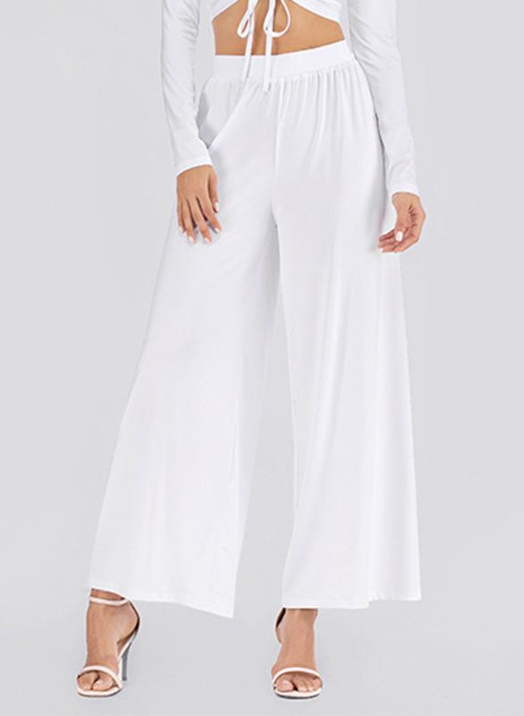 Women Solid Wideleg Casual Yoga Pant