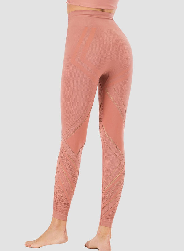 Irregular Hollow Out High Rise Yoga Pants-JustFittoo