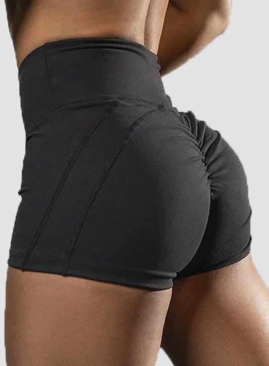 Sweat-wicking Ruched Solid Color Shorts