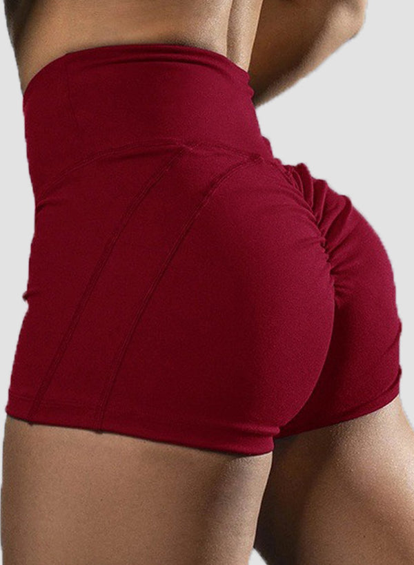 Sweat-wicking Ruched Solid Color Shorts