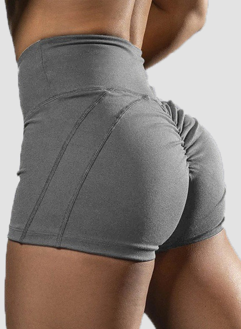 Sweat-wicking Ruched Solid Color Shorts