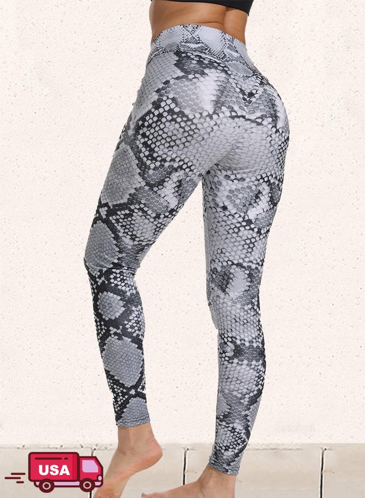 Snake Print Training Workout Yoga Pants-JustFittoo