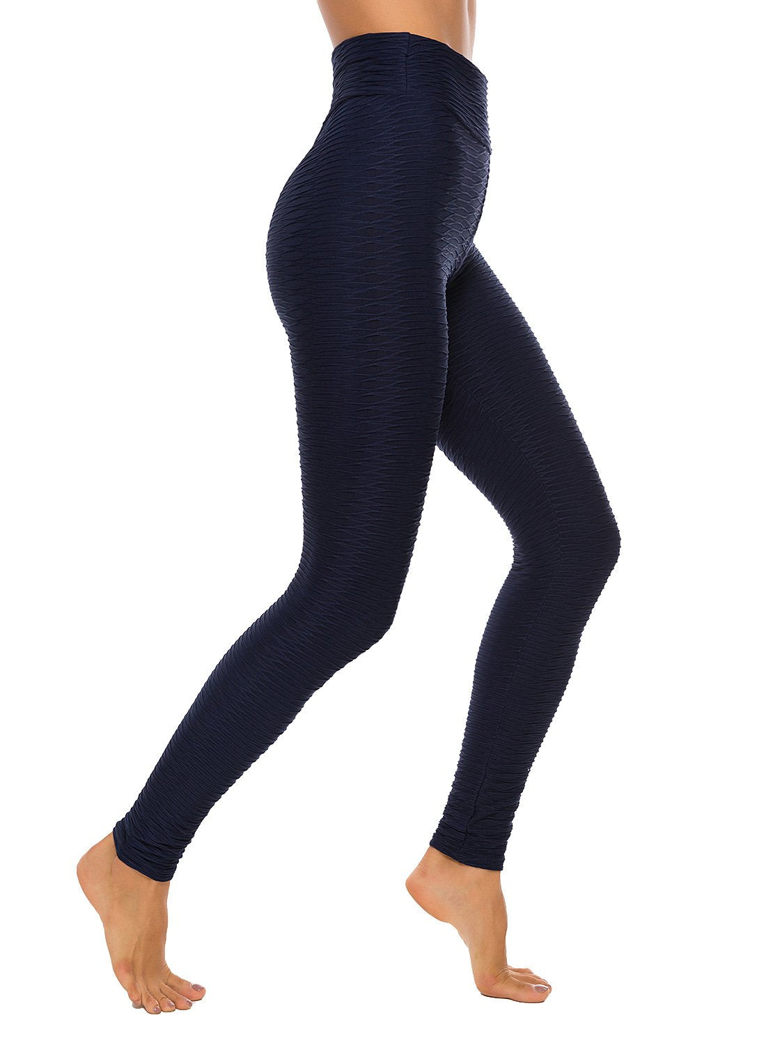 Textured Fitness Lifting Bodycon Leggings-JustFittoo
