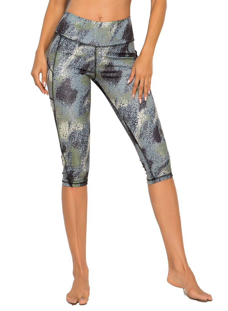 Floral Capris Yoga Pants for Fitness-JustFittoo