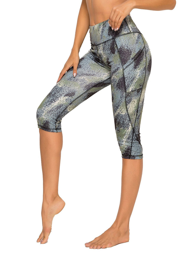Floral Capris Yoga Pants for Fitness-JustFittoo