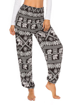 Wide-leg Bohemia Print Bloomers Yoga Pants